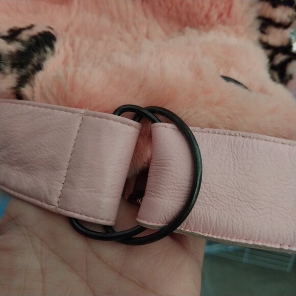 Vintage pink Snowflake Rabbit fur coat dyed - Picture 3 of 16